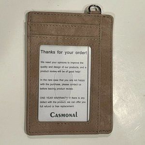 Casmonal Purse Pouch Wallet Sandy Stone Clip Hook Card Holder, NEW